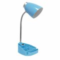 Creekwood Home 18.5-in. Flexible Gooseneck Organizer Desk Lamp with Phone/iPad/Tablet Stand, Blue CWD-1001-BL